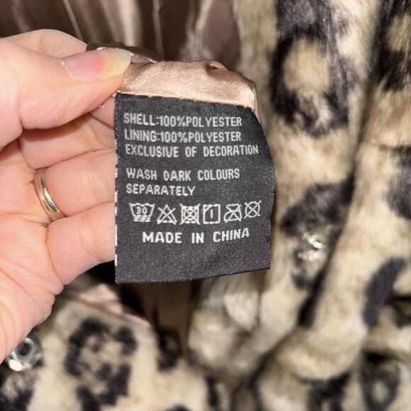 Leopard Print Faux Fur Coat Ladies Size XXL - Picture 7 of 10